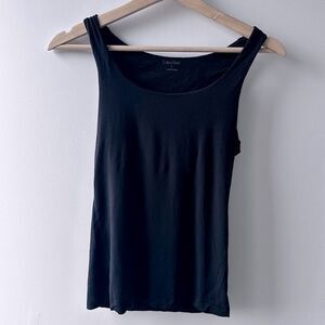 Calvin Klein Black Tank Top Large Shelf Bra minimalist athleisure layer preppy